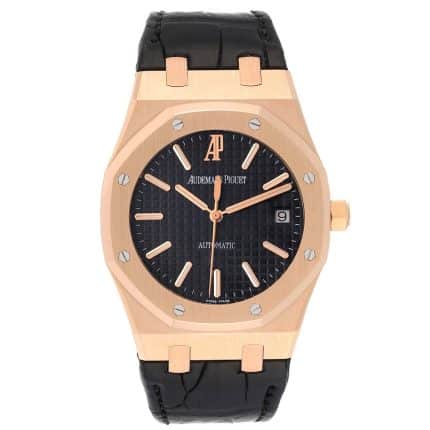 17957310 audemars piguet royal oak rose gold black dial mens watch 15300or box papers 40500 589dd md