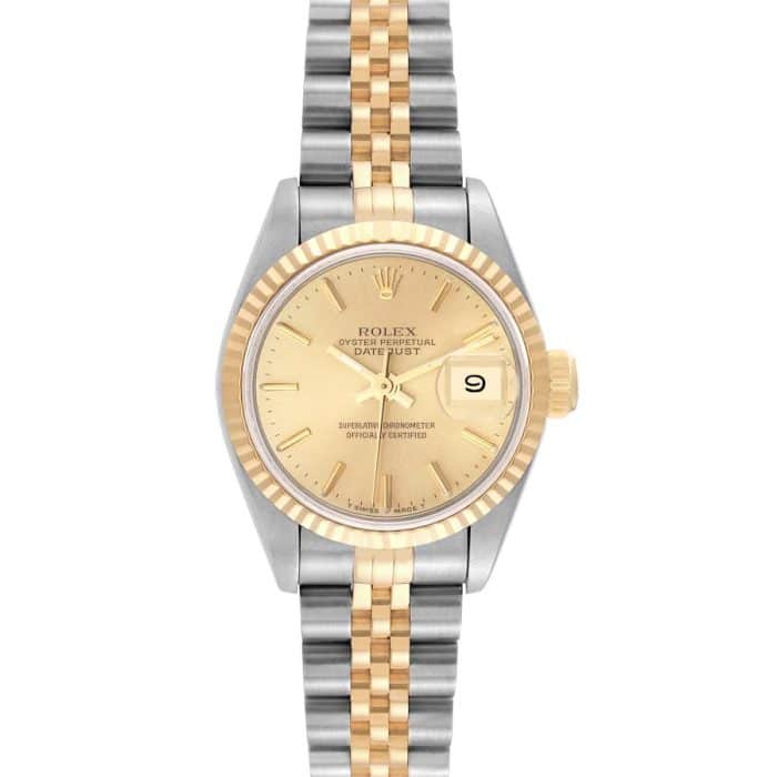 17972487 RolexDatejust26mm2 Tone18kYellowGold StainlessSteelChampagneDialFlutedBezelJubileeBandWatch69173 45cc6bb2 75c7 4a21 8f86 5f3d0d30ba92