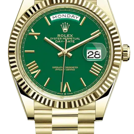 17974754 rolex day date 40 yellow gold day date 40mm reference 228238 green roman dial new 2022 release 102848 1280x 61bd1a3a 927b 4a34 812e 8093101862c1