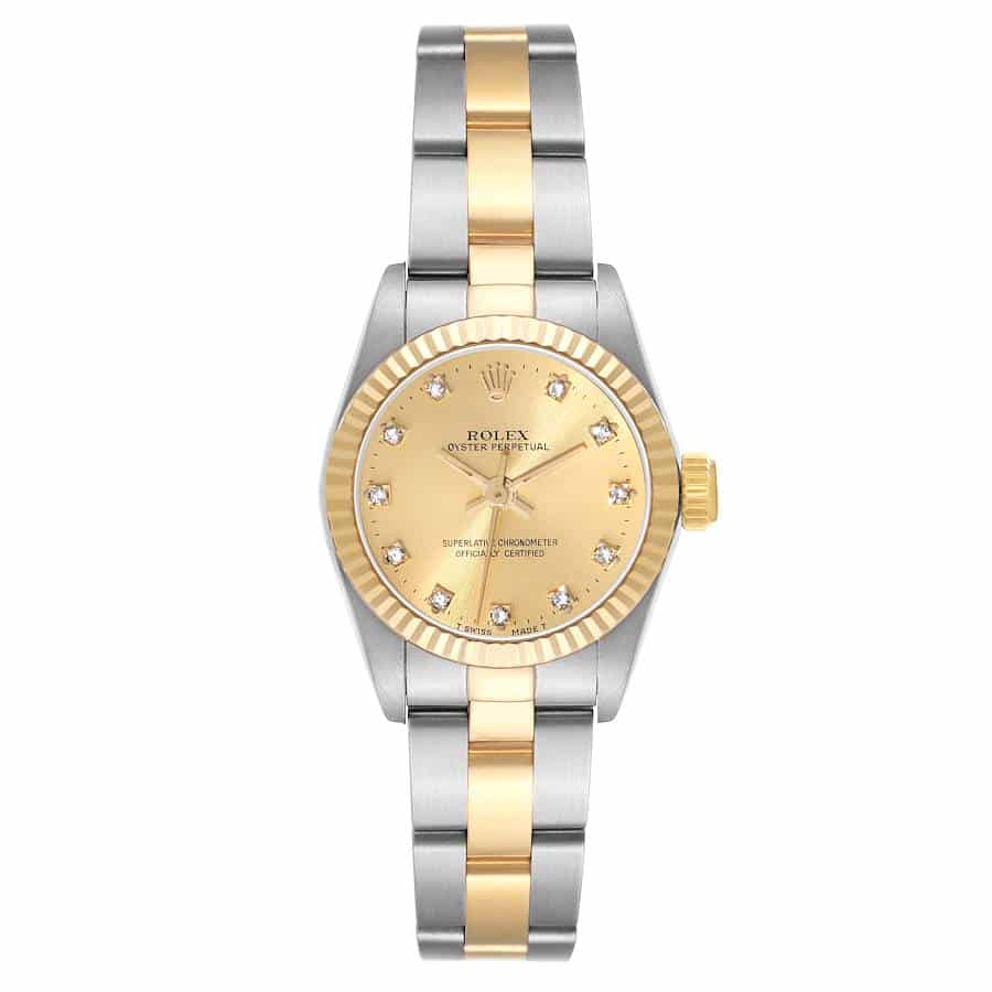 18004841 rolex oyster perpetual steel yellow gold diamond dial ladies watch 67193 55366 62b2a45006 md