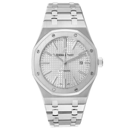 18025481 audemars piguet royal oak white dial steel mens watch 15400st box card 36754 a567c