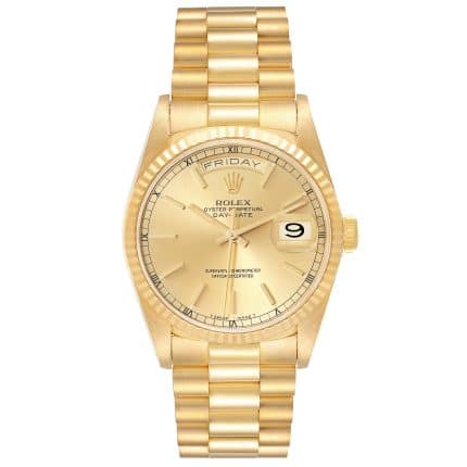 18041868 rolex president day date yellow gold champagne dial mens watch 18238 59735 04214