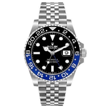 18062764 rolex gmt master ii batgirl black blue bezel steel mens watch 126710 box card 60528 f163e