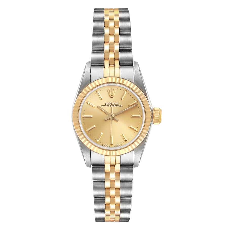 18066448 rolex oyster perpetual champagne steel yellow gold ladies watch 67193 68210 18a7e md