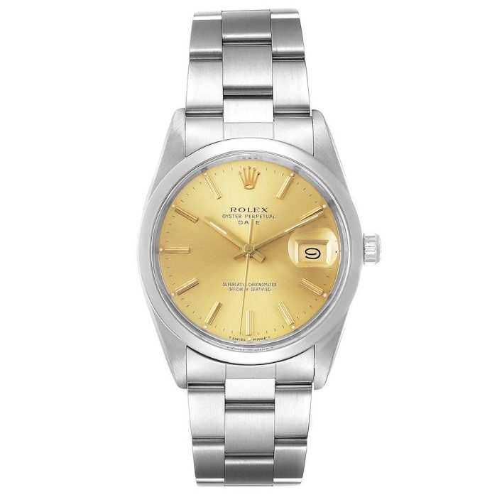 18129203 rolex date stainless steel champagne dial vintage mens watch 15000 31909 4b81262a47 md