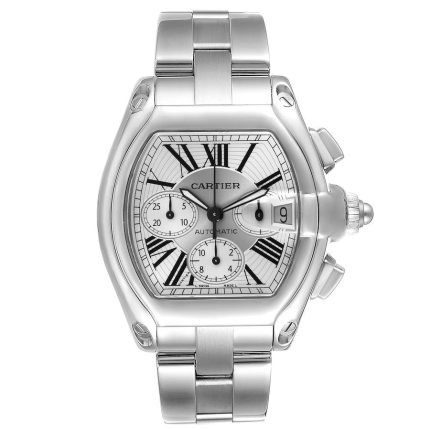 Cartier Roadster 48.0 x 43.0 mm Silver Dial Chronograph Steel Watch 2618