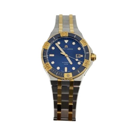 Maurice Lacroix Aikon Venturer 43mm Blue Dial Blue & YG Clad Bezel 2 Tone Yellow Gold Clad & Stainless Steel Watch AI6058