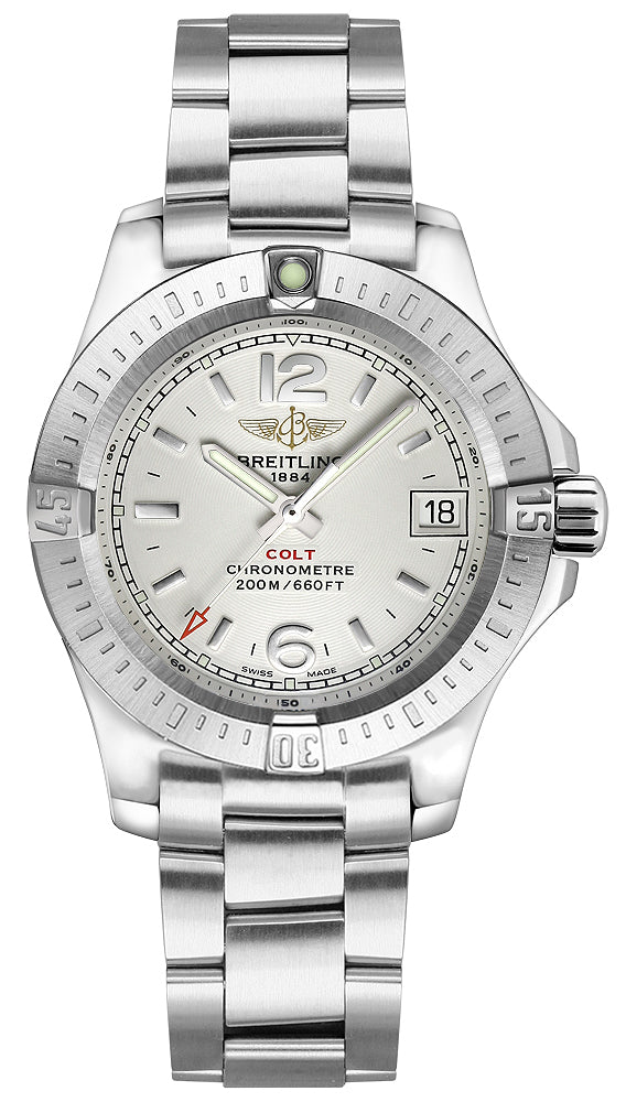 BreitlingColt33mmWhiteDialStainlessSteelWatchA77388