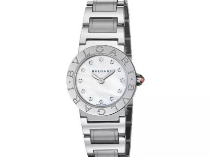 Bvlgari26mmStainlessSteelWhiteMOPFactoryDiamondDialWatchBBL26S