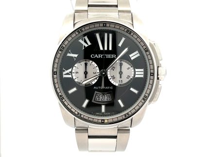 CartierCalibre42mmBlackDialStainlessSteelWatch3578