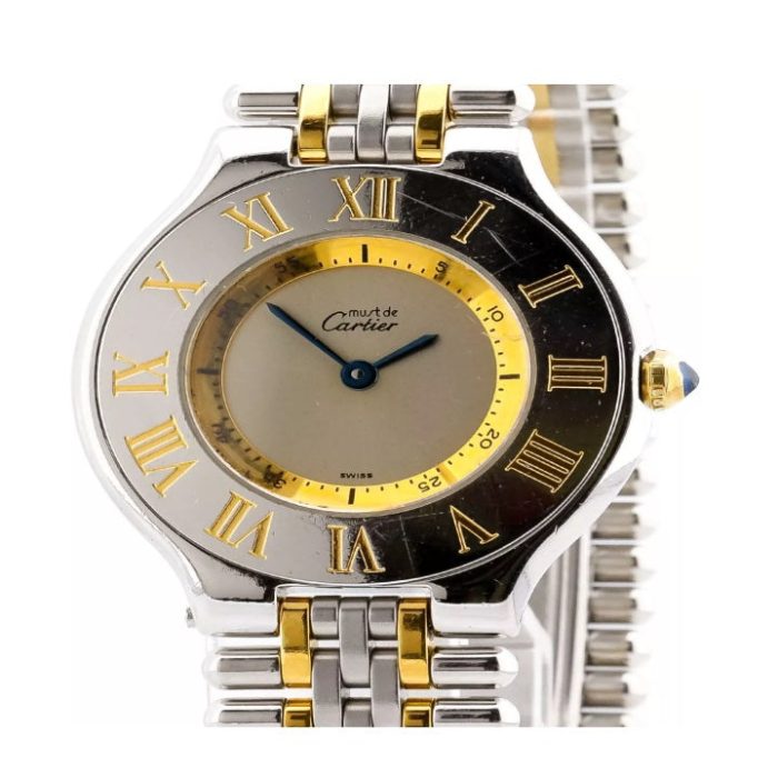 CartierMustde28mm2ToneYellowGold StainlessSteelWatch1330