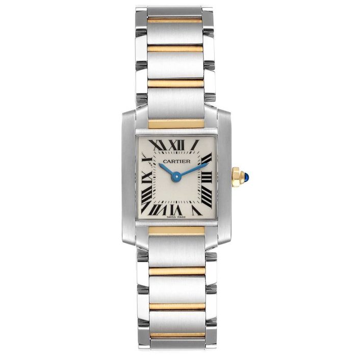 CartierTankFrancaise25.00X20.00mmWhiteDialYellowGold StainlessSteelWatch2384