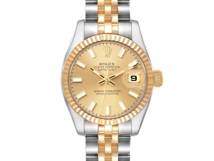 RolexDatejust26mm18kYellowGold StainlessSteelChampagneDialJubileeWatch179173 scaled