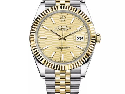 RolexDatejust41mm2Tone18kYellowGold StainlessSteelFlutedBezelGoldFlutedMotifDialJubileeSteelWatch126333