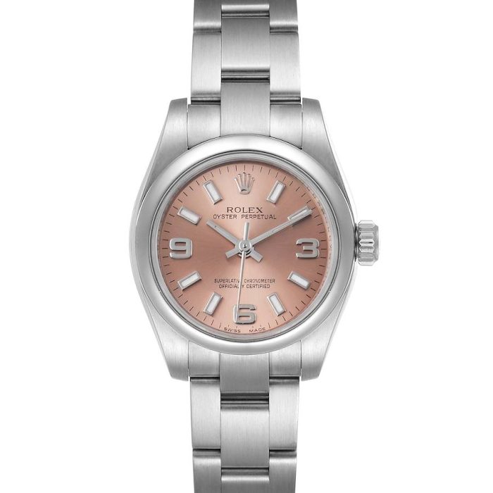 RolexOysterPerpetual26mmStainlessSteelPinkDialOysterWatch176200