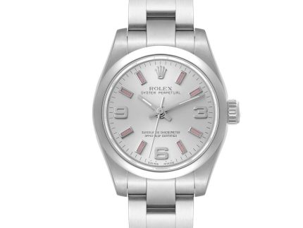 RolexOysterPerpetual26mmStainlessSteelSilverDialPinkIndexWatch176200