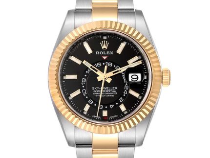 RolexSky Dweller42mm2 Tone18kYellowGold StainlessSteelFlutedBezelBlackDialOysterWatch326933