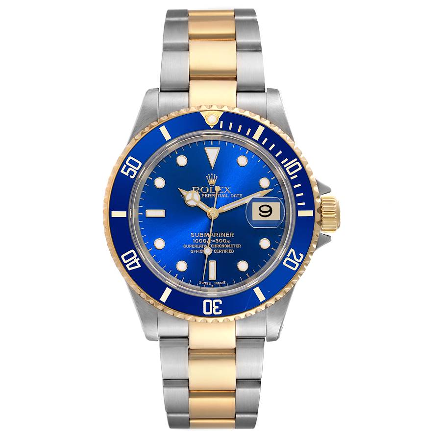 RolexSubmarinerDate40mm2 Tone18kYellowGold StainlessSteelBlueBezel DialOysterSteelWatch16613