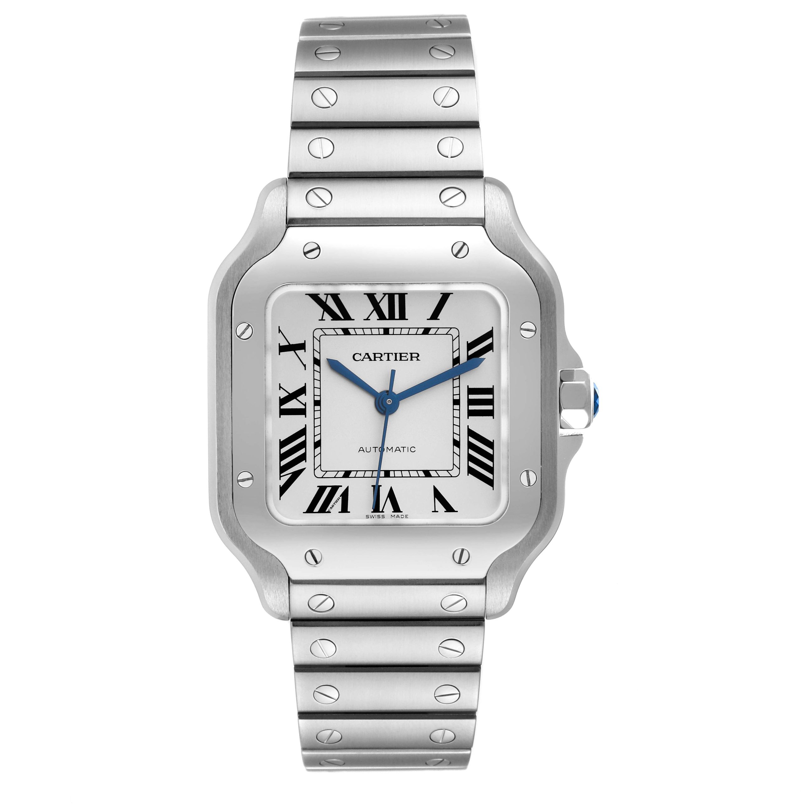 cartier santos silver dial medium steel mens watch wssa0029 card 55814 80d77 scaled