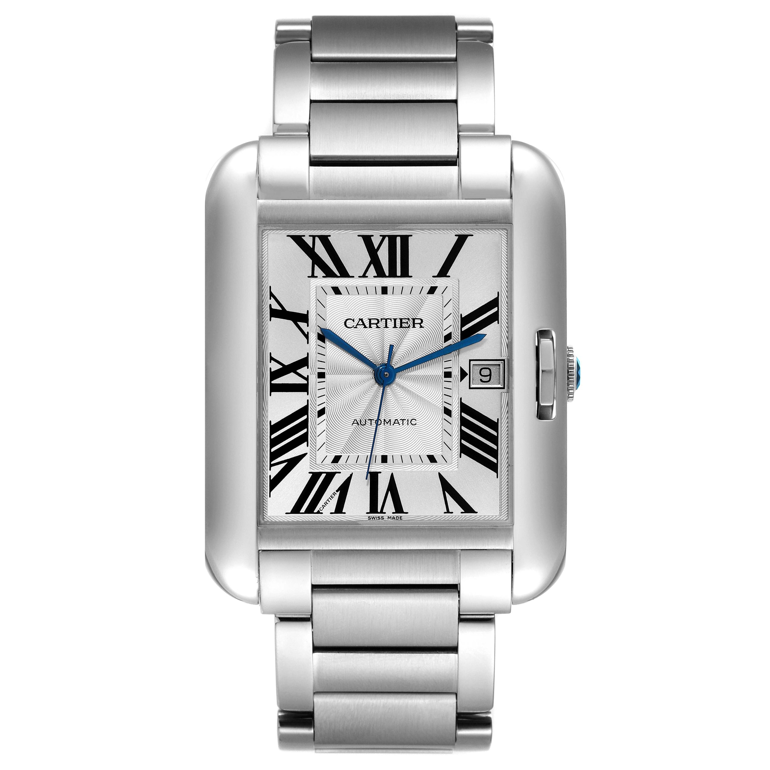 cartier tank anglaise xl steel automatic mens watch w5310008 box papers 51915 e044a scaled