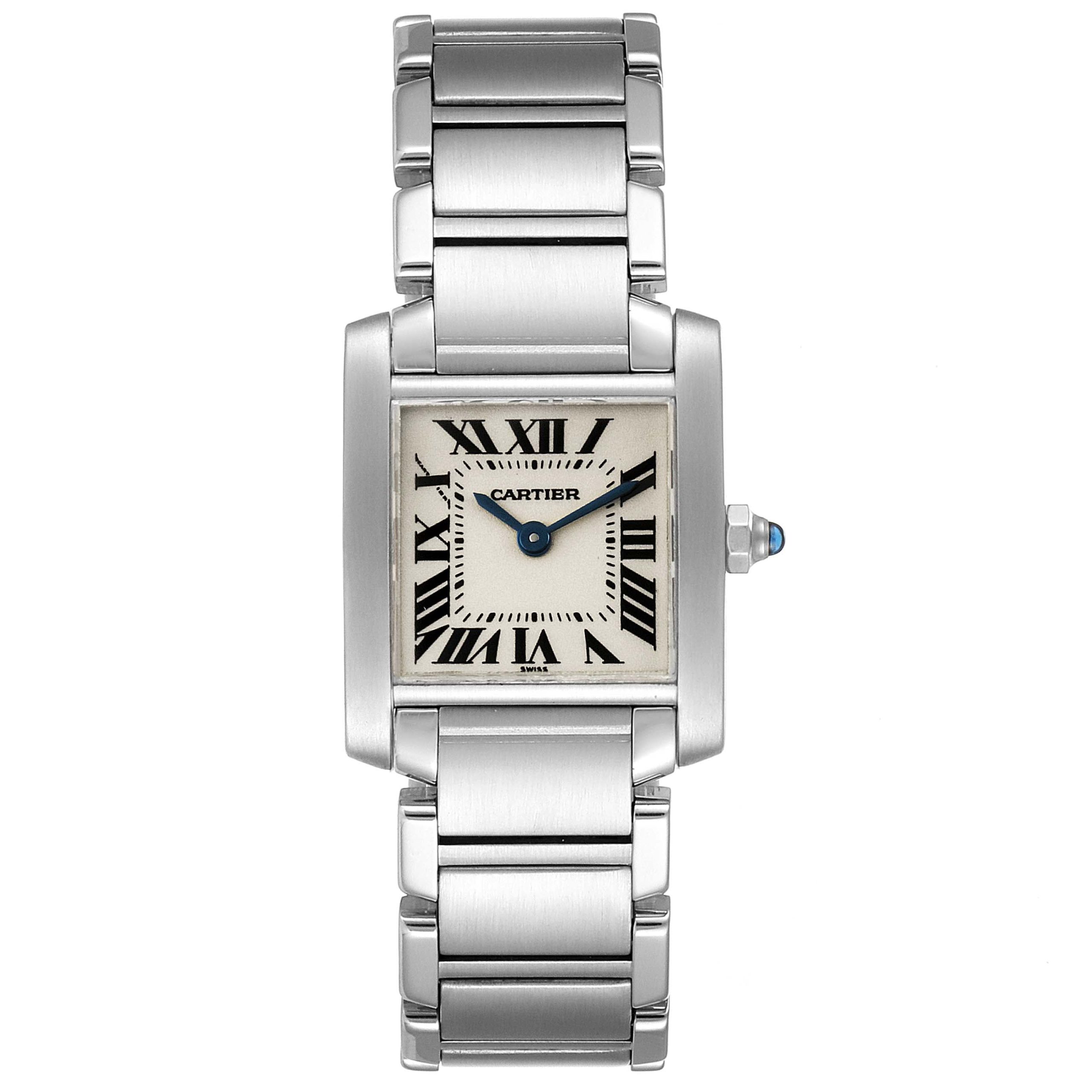 cartier tank francaise silver dial blue hands ladies watch w51008q3 32197 8679e scaled