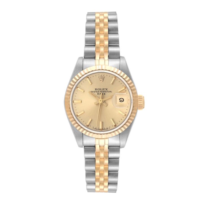 rolex datejust champagne dial steel yellow gold ladies watch 69173 59874 05e77 scaled