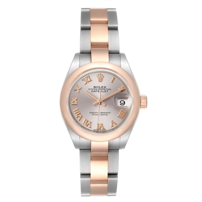 rolex datejust steel rose gold silver roman dial ladies watch 279161 unworn 36190 31581 scaled