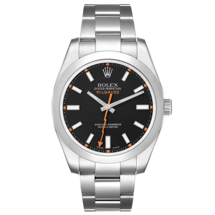 rolex milgauss black dial steel mens watch 116400 59576 2ba62 scaled