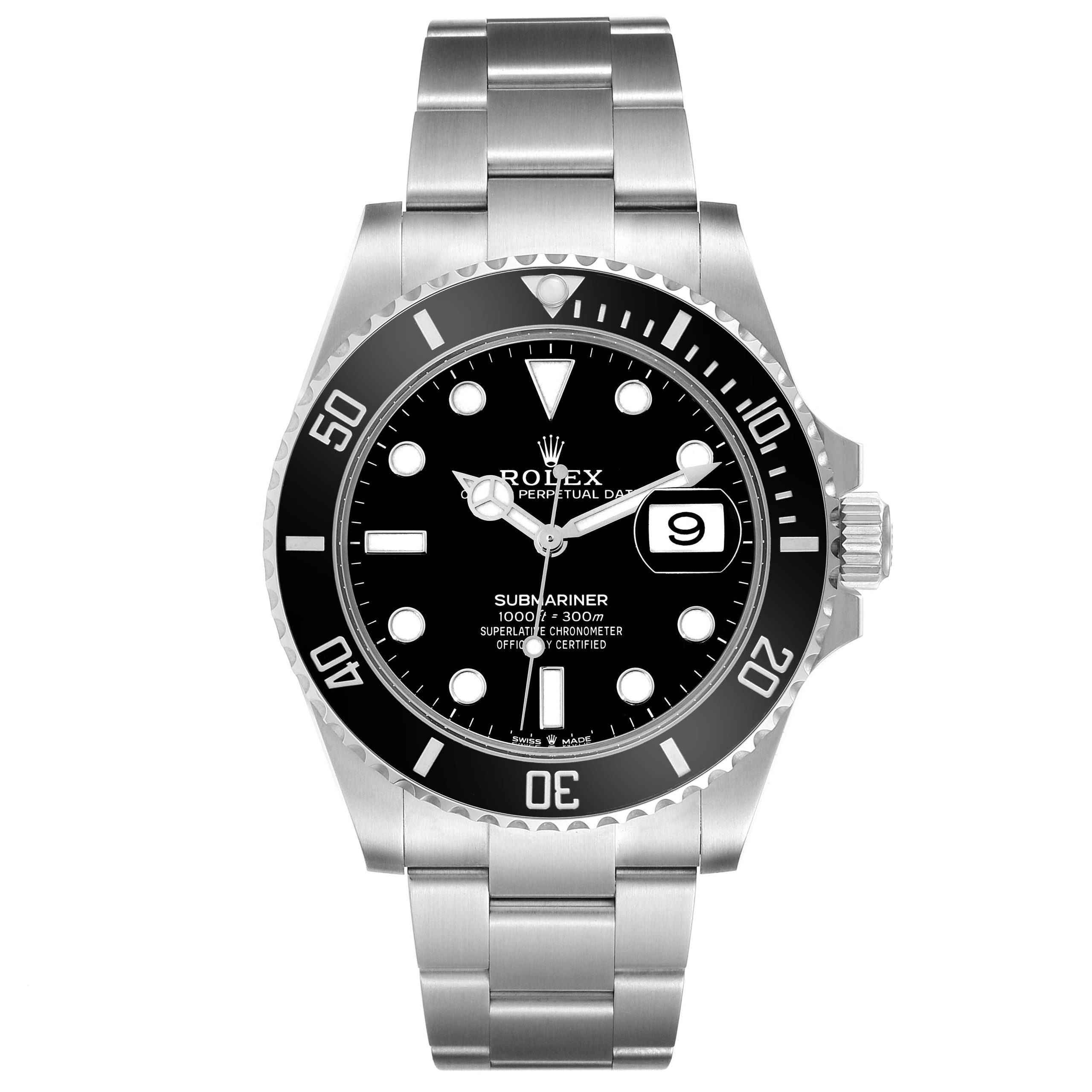 rolex submariner black dial ceramic bezel steel mens watch 126610 box card 61363 e8c8e scaled