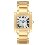 Cartier Tank Francaise Silver Roman Dial Ref 1840 with Papers