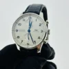 Iwc Portugieser Chronograph Silver Dial on Leather Strap Ref IW371605 with Card  2023 - Image 3