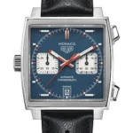 Tag Heuer Monaco Automatic Chronograph Blue Dial on Leather Strap Ref CAW211P.FC6356 with Card  2020