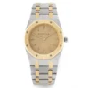 Audemars Piguet Royal Oak Champagne Tapisserie Dial on 2 Tone Bracelet Ref 56303SA with Service Card