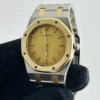 Audemars Piguet Royal Oak Champagne Tapisserie Dial on 2 Tone Bracelet Ref 56303SA with Service Card - Image 3