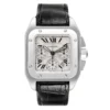 Cartier Santos 100 XL Silver Roman Chrono Dial on Leather Strap Ref 2740