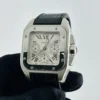 Cartier Santos 100 XL Silver Roman Chrono Dial on Leather Strap Ref 2740 - Image 3