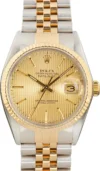Rolex Datejust 36 Gold Tapestry Stick Dial on Jubilee Ref 16233 with Papers  2004