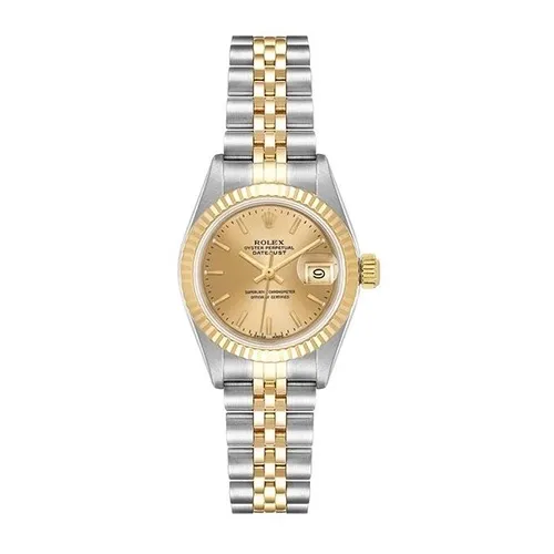 18304715_ej18ft84am31mhd9d70rimdd75r4.webp Rolex Datejust Gold Stick Dial on D Link Jubilee Ref 79173 with Papers 2000 - Image 1