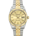Rolex Datejust Champagne Stick Dial on Jubilee Ref 16233 with Papers  1990