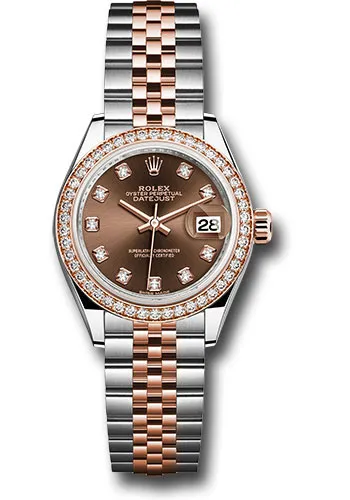 18304931_esuq9uobcsy074sdcpf9p2kth6fj.webp Rolex Datejust Lady Chocolate Diamond Dial on Jubilee Ref 279381RBR with New Style Card White 2018 - Image 1