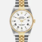 Rolex Datejust White Roman 10 Diamonds Dial on Jubilee Ref 16233G