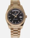 Rolex Day-Date Black Index Dial on President Ref 218235 with Card Old Green  2012