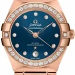 Omega Constellation Omega Co-Axial Master Chronometer Blue Dial on Bracelet Ref 131.55.29.20.53.001 with Card