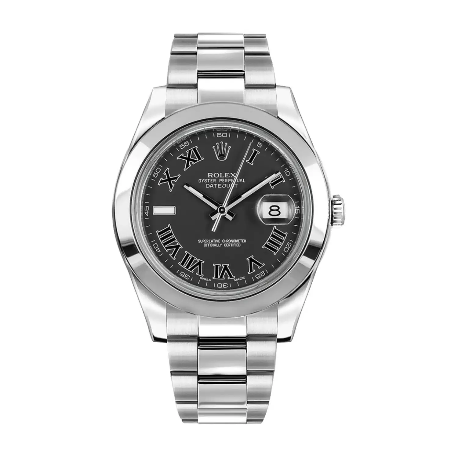 18305005_0p8mrocih3t7astkcio273g3fsr6.webp Rolex Datejust Black Roman Dial Ref 116300 with New Style Card White 2017 - Image 1