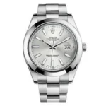Rolex Datejust II Silver Stick Dial on Oyster Ref 116300 with New Style Card White  2016