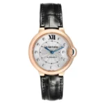 Cartier Ballon Bleu Silver Factory Diamond Dial on Leather Ref 3003/WE902028 with Papers  2012