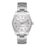 Rolex Oyster Perpetual Silver / Pink Markers Dial on Oyster Ref 177200 with New Style Card White  2015