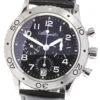 Breguet Type XX Black Dial on Leather Ref 3820ST