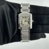 Cartier Tank Francaise Large White Roman Dial on Stainless Steel Bracelet Ref 2302 - Image 2