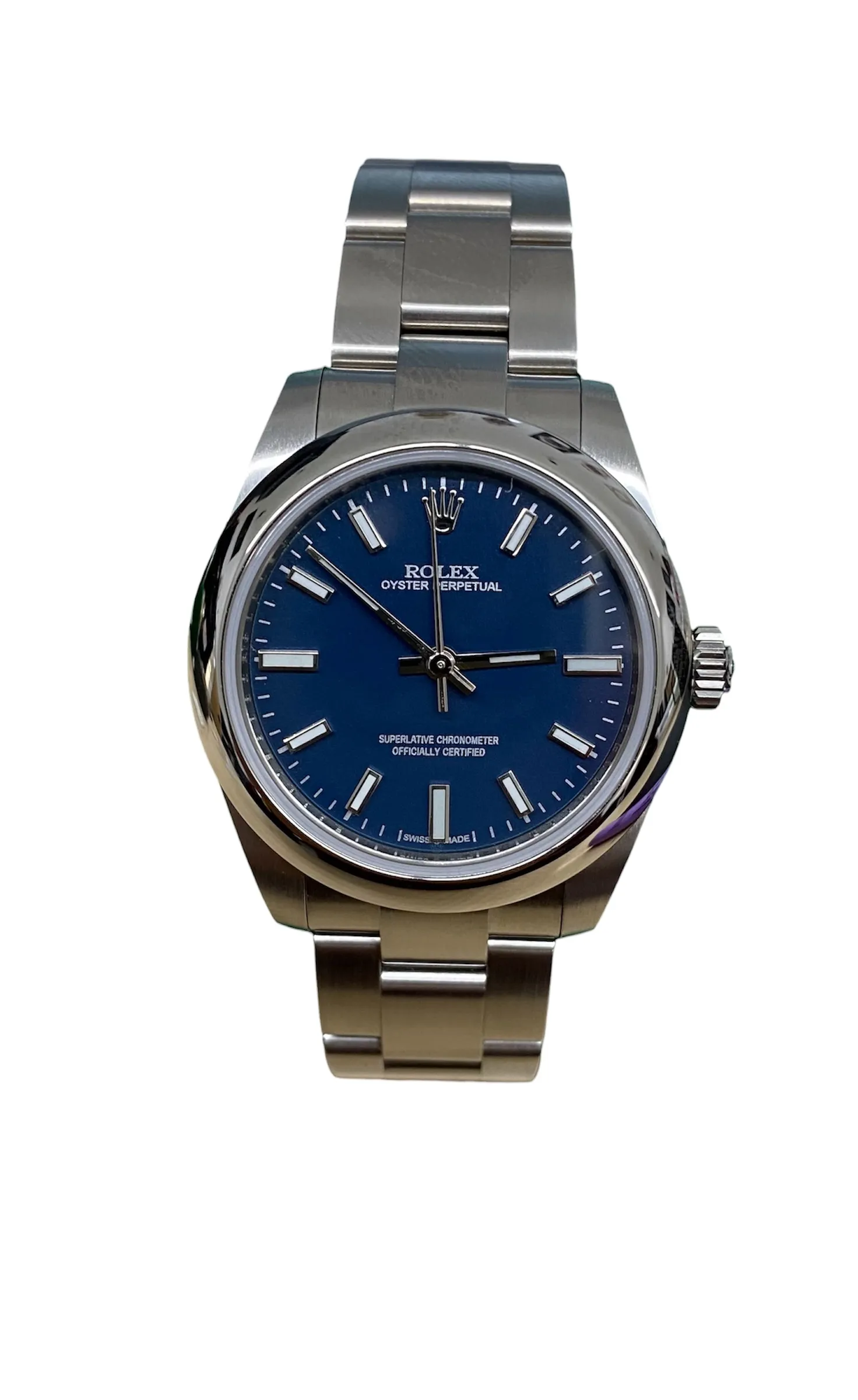 18305122_5na38mmbt8geophhbh8dg62wuoe5.webp Rolex Oyster Perpetual Am Blue Stick Dial on Oyster Ref 177200 - Image 1